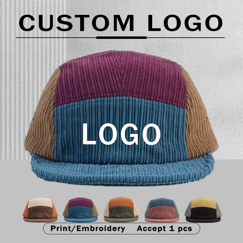 Men Women Color Block Corduroy - đánh giá và giá Corduroy Cap 5 Panel