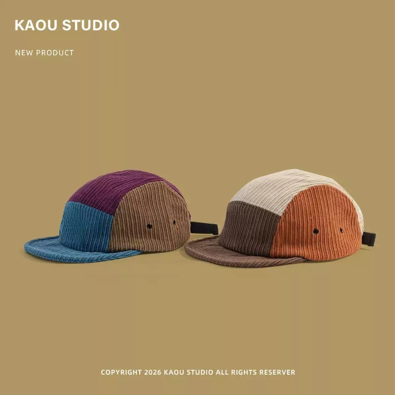 Men Women Color Block Corduroy - đánh giá và giá Corduroy Cap 5 Panel