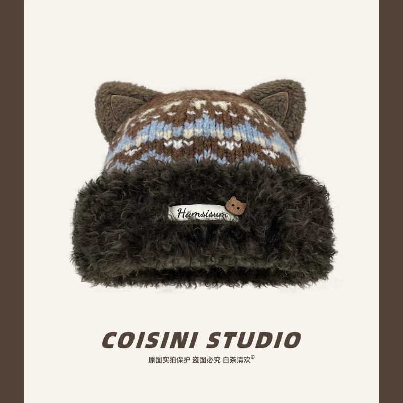 Women‘s Beanie Hat with Cute C - đánh giá và giá Beanie Cuffed Knit