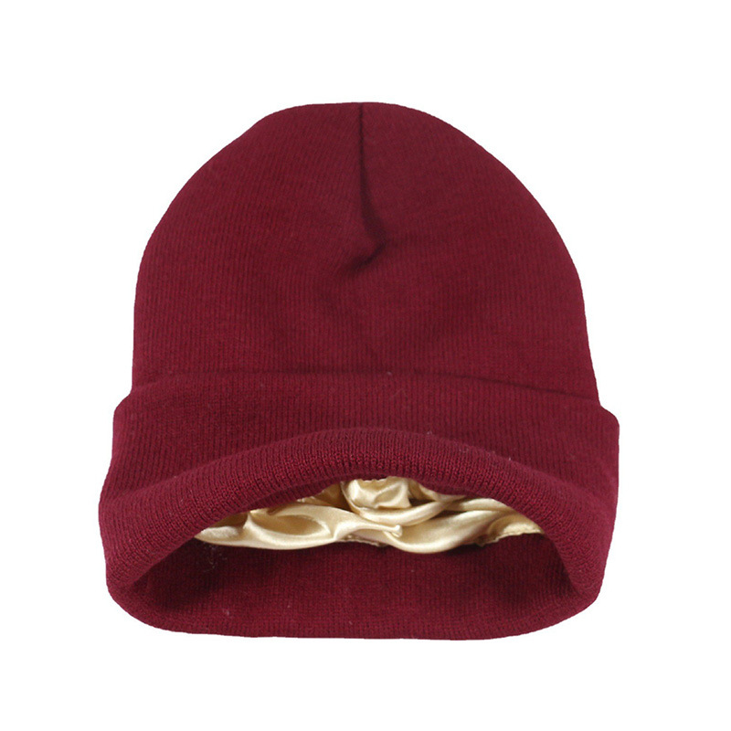 Unisex Satin Lined Knit Beanie - đánh giá và giá Beanie Cuffed Knit