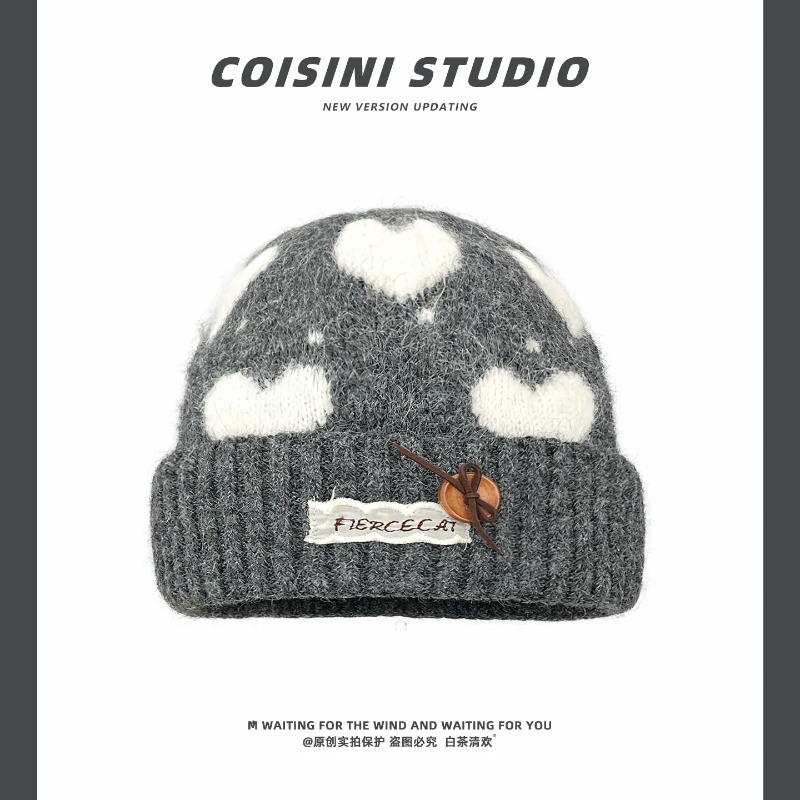 Sweet Heart Pattern Jacquard F - đánh giá và giá Beanie Cuffed Knit