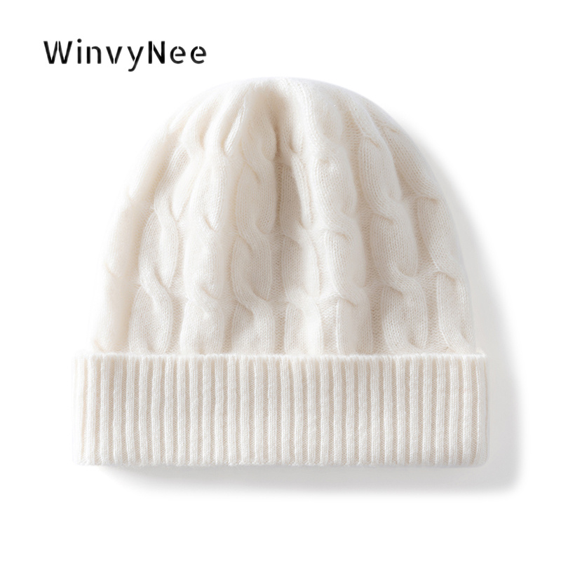 WinvyNee Women 100% Wool Twist - đánh giá và giá Beanie Cuffed Knit