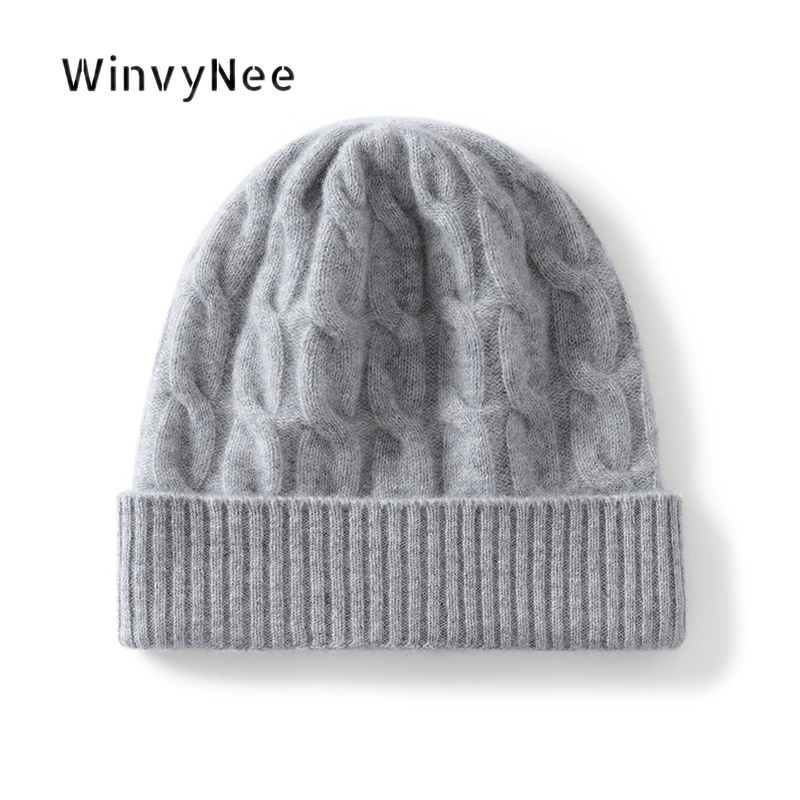 WinvyNee Women 100% Wool Twist - đánh giá và giá Beanie Cuffed Knit