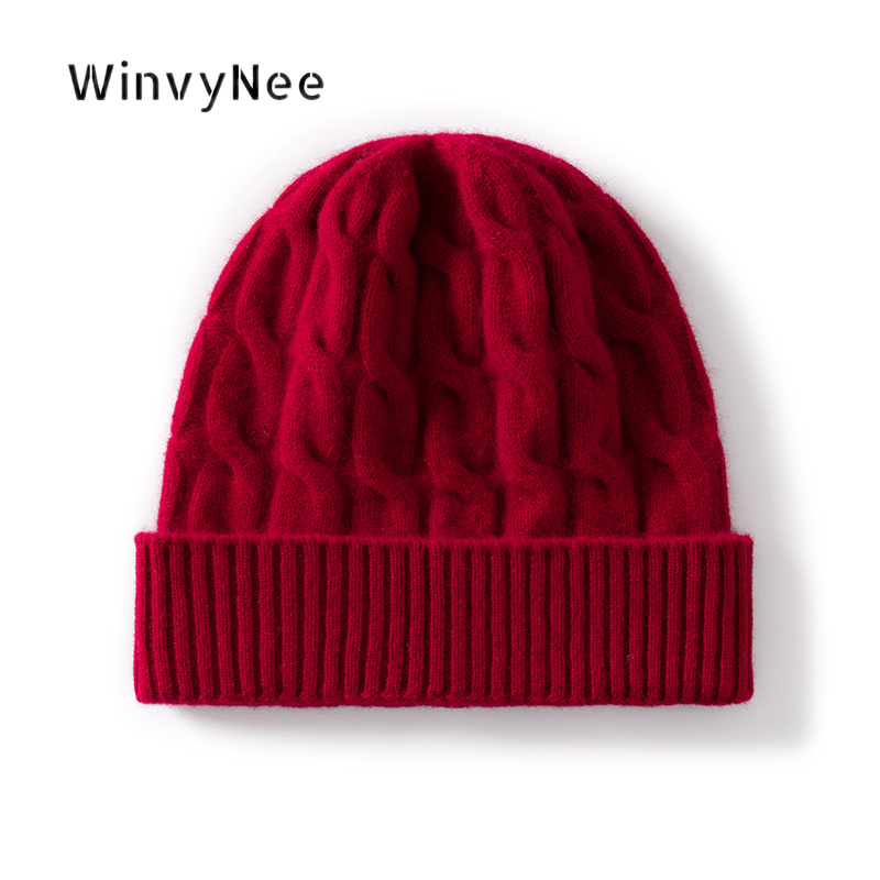 WinvyNee Women 100% Wool Twist - đánh giá và giá Beanie Cuffed Knit