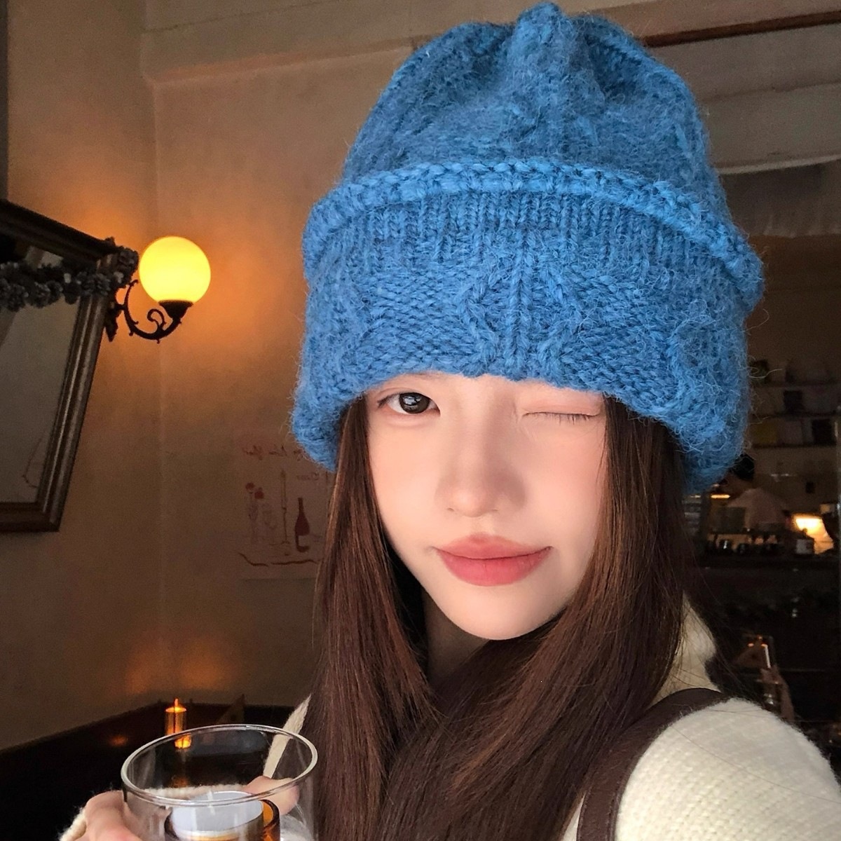 Cream Cable Knit Beanie Women  - đánh giá và giá Beanie Cuffed Knit